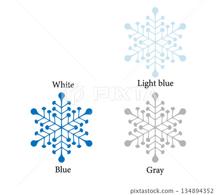Winter illustration material: Snowflake set No.8 134894352