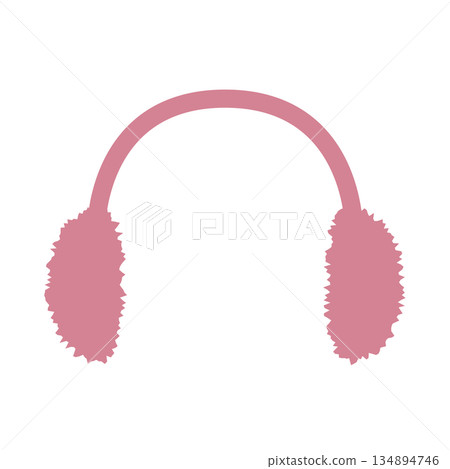 Simple illustration of winter cold weather gear and earmuffs 134894746
