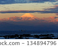 Mount Beni seen from Shonan at dusk 134894796