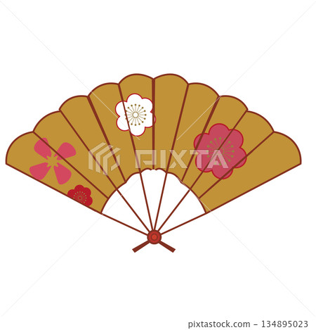 折扇。新年裝飾。日式折扇插圖。扇子。向量圖 折扇。新年裝飾。日式折扇插圖。扇子。向量圖 134895023