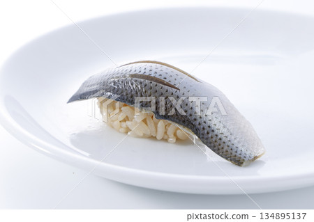 Fresh and delicious looking kohada nigiri sushi Fresh and delicious looking kohada nigiri sushi 134895137