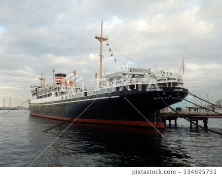 The Nippon Yusen Hikawa Maru near Yamashita Park in Kanagawa Prefecture The Nippon Yusen Hikawa Maru near Yamashita Park in Kanagawa Prefecture 134895731