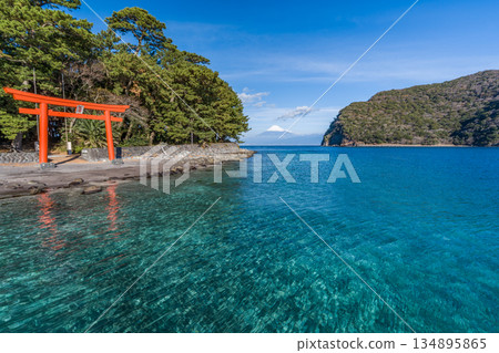 Morokuchi Shrine Torii, Suruga Bay and Mt.Fuji "Toda, Numazu City" 134895865