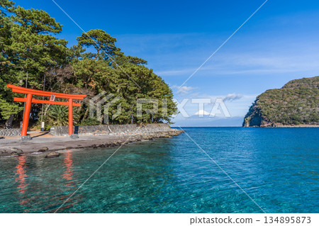 Morokuchi Shrine Torii, Suruga Bay and Mt.Fuji "Toda, Numazu City" Morokuchi Shrine Torii, Suruga Bay and Mt.Fuji "Toda, Numazu City" 134895873