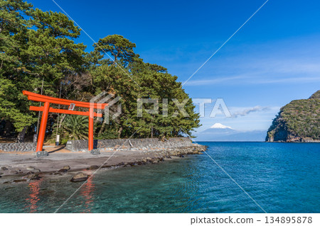 Morokuchi Shrine Torii, Suruga Bay and Mt.Fuji "Toda, Numazu City" 134895878