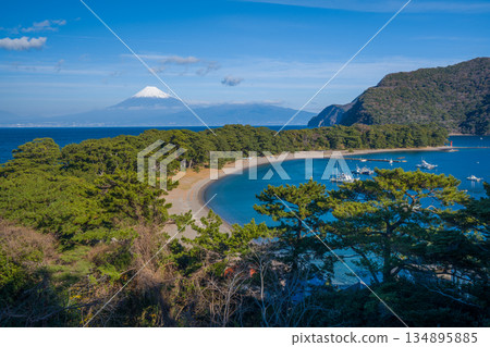 Morokuchi Shrine Torii, Suruga Bay and Mt.Fuji "Toda, Numazu City" 134895885