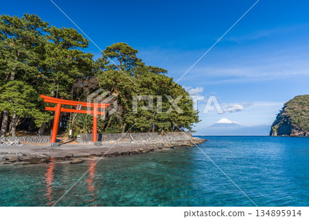 Morokuchi Shrine Torii, Suruga Bay and Mt.Fuji "Toda, Numazu City" 134895914