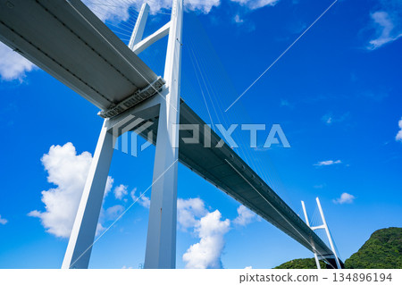 從路公園看到的女神大橋（長崎市） 134896194