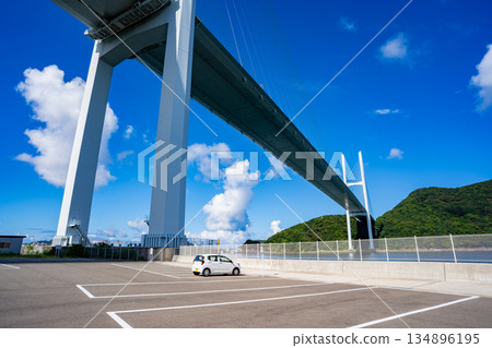 從路公園看到的女神大橋（長崎市） 134896195