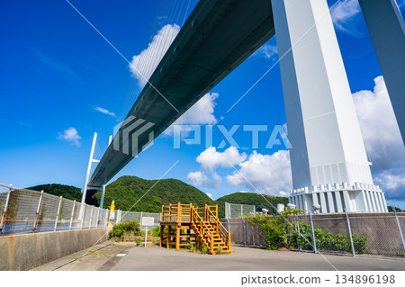 從路公園看到的女神大橋（長崎市） 134896198