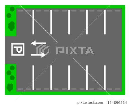 Illustration of land use to operate a convenient flat parking facility 134896214