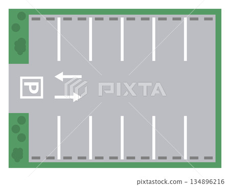 用於營運便利的平地停車場的土地利用示意圖 134896216