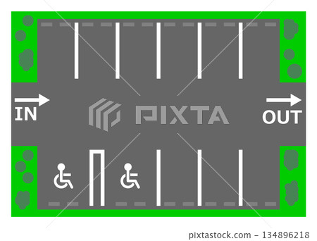 Illustration of land use to operate a convenient flat parking facility Illustration of land use to operate a convenient flat parking facility 134896218