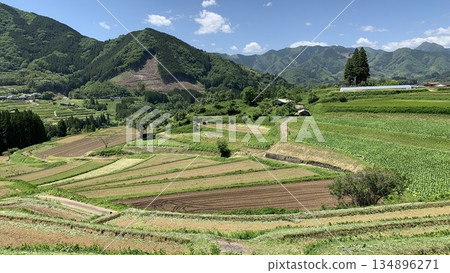 Tochimata rice terraces shining under the clear blue sky of May (Takachiho Town, Nishiusuki District, Miyazaki Prefecture) Tochimata rice terraces shining under the clear blue sky of May (Takachiho Town, Nishiusuki District, Miyazaki Prefecture) 134896271