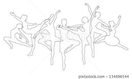 Ballet Dancer Silhouette Dancers Poses Silhouettes 134896544
