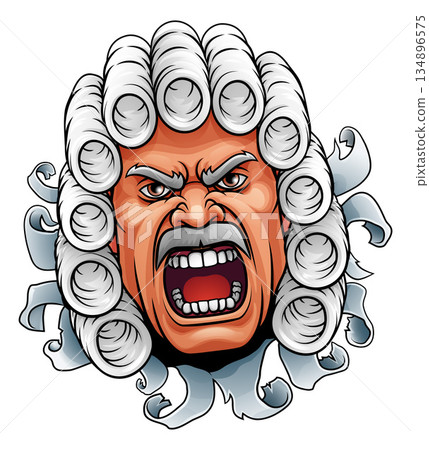 Angry Mad Judge Cartoon Character Face Angry Mad Judge Cartoon Character Face 134896575