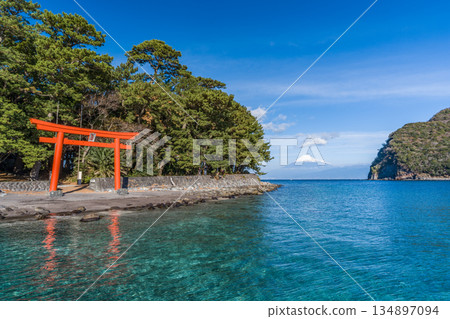 Morokuchi Shrine Torii, Suruga Bay and Mt.Fuji "Toda, Numazu City" 134897094