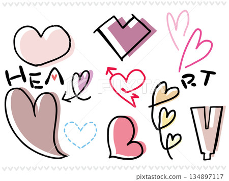 Various heart set 134897117