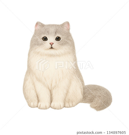 Sitting Cat Looking Around 134897605
