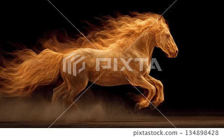 Red fire horse. Chinese lunar New Year 2026. AI generative Red fire horse. Chinese lunar New Year 2026. AI generative 134898428