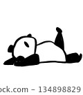 Cute panda hand-drawn illustration "Relaxing" 134898829