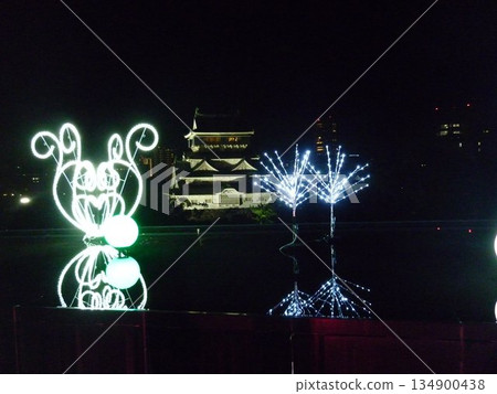 Kokura Castle as seen from the Riverwalk observation terrace 134900438