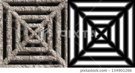 Rustic metal vent floor for drainage purpose. Vent background via an alpha channel. 134901266