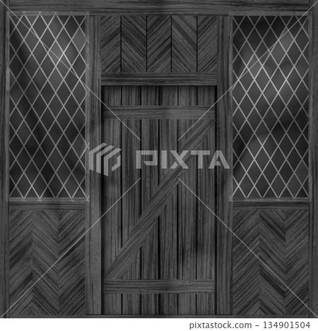 Weathered and aged wooden door in country house or cabin. Hi-res (8000x8000) texture. Weathered and aged wooden door in country house or cabin. Hi-res (8000x8000) texture. 134901504