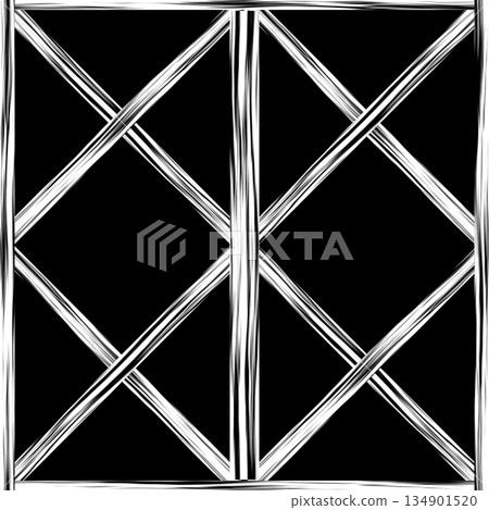 Vintage window frame in country house or cabin. Hi-res (8000x8000) texture. 134901520