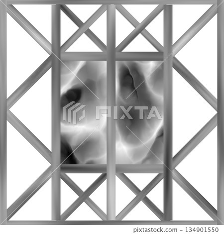Vintage window frame in country house or cabin. Hi-res (8000x8000) texture. 134901550