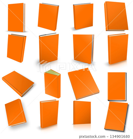 Abstract closed orange  book diary blank cover 134901680