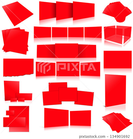 Red paper letter for layouts and presentation design. 3D rendering. Red paper letter for layouts and presentation design. 3D rendering. 134901692