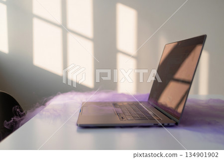 laptop with retro filter effect 134901902
