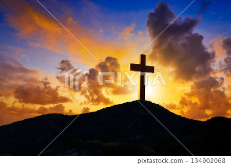 Crucifixion cross symbol of Golgotha 134902068