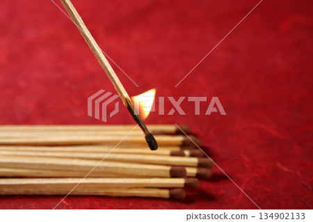 Light wooden matches arrangement 134902133