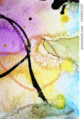 Abstract fllowing paint and pencil scribble lines splashes vibrant art background Abstract fllowing paint and pencil scribble lines splashes vibrant art background 134902197