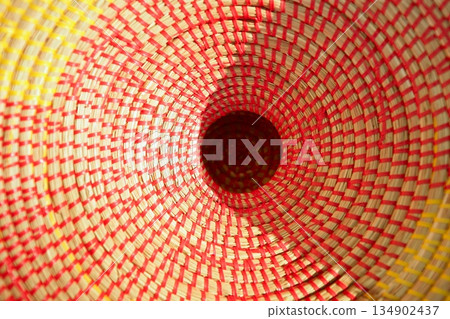 African conical shape colorful hat texture macro African conical shape colorful hat texture macro 134902437