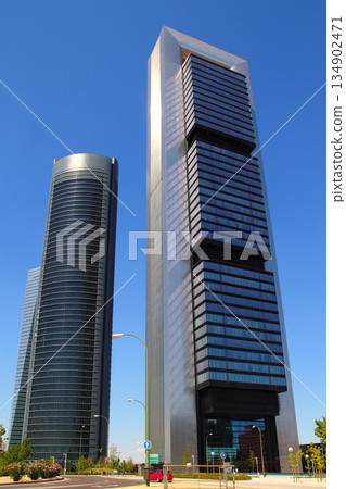 Madrid skyscrapers buildings in modern city 134902471