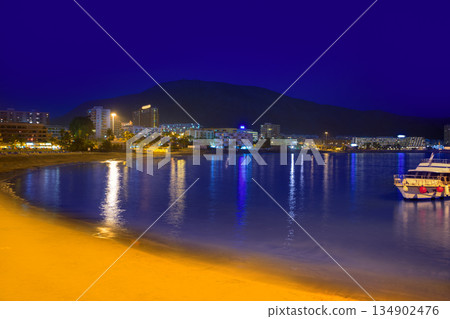 Beach los Cristianos night view in Tenerife Adeje Beach los Cristianos night view in Tenerife Adeje 134902476