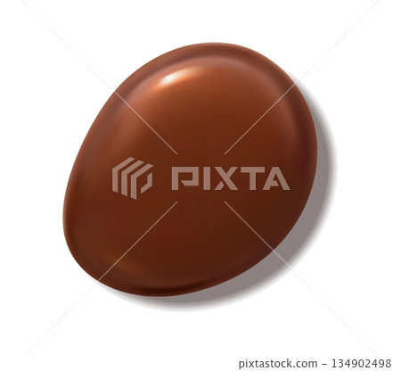Chocolate candy drop with rounded shape and rich brown color. Isolated 3d vector realistic smooth and glossy cocoa blob, creamy milk sauce spot and hot melt caramel stain. choco confectionery droplet Chocolate candy drop with rounded shape and rich brown color. Isolated 3d vector realistic smooth and glossy cocoa blob, creamy milk sauce spot and hot melt caramel stain. choco confectionery droplet 134902498