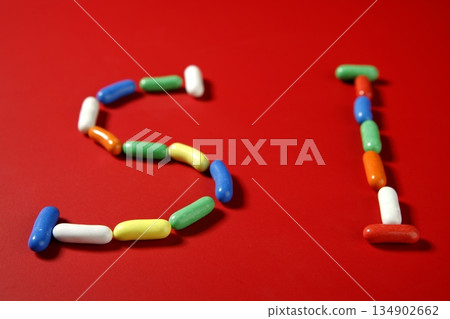 Candy colorful sweets with letter shapes 134902662