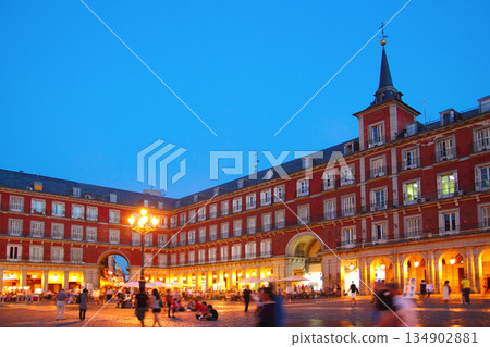 Madrid Plaza Mayor typical square in Spain Madrid Plaza Mayor typical square in Spain 134902881
