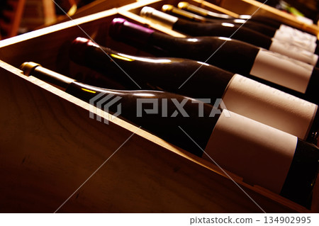 Wine Cellar from Mediterranean with bottles Wine Cellar from Mediterranean with bottles 134902995