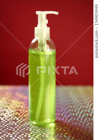 Aloe vera green gel transparent bottle Aloe vera green gel transparent bottle 134903049