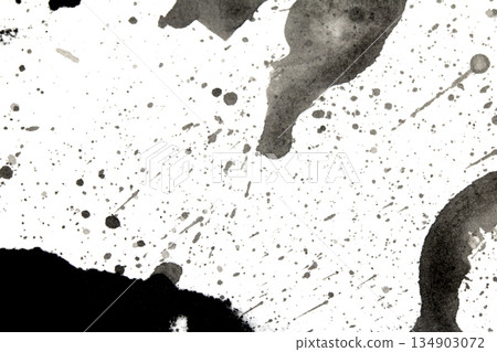 Distressed Monochrome Ink Circle Texture and Splatter Graphic on white background Distressed Monochrome Ink Circle Texture and Splatter Graphic on white background 134903072