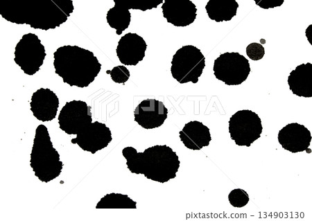 Distressed Monochrome Ink Circle Texture and Splatter Graphic on white background Distressed Monochrome Ink Circle Texture and Splatter Graphic on white background 134903130