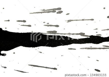 Distressed Monochrome Ink Circle Texture and Splatter Graphic on white background Distressed Monochrome Ink Circle Texture and Splatter Graphic on white background 134903133