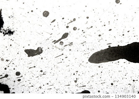 Distressed Monochrome Ink Circle Texture and Splatter Graphic on white background Distressed Monochrome Ink Circle Texture and Splatter Graphic on white background 134903140