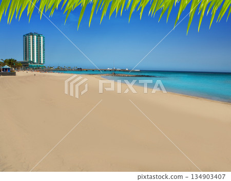 Arrecife beach Playa del Reducto in Lanzarote Arrecife beach Playa del Reducto in Lanzarote 134903407