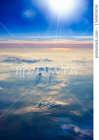 View from airplane to clouds 134903434